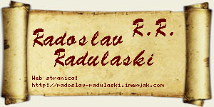 Radoslav Radulaški vizit kartica
